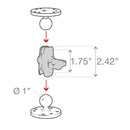 RamMount - RAM® Double Socket Arm - B Size Short