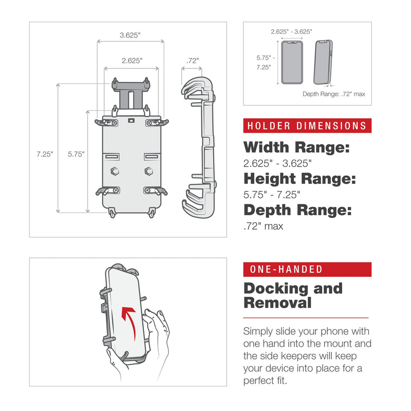 RamMount - RAM® Quick-Grip™ XL Phone Mount with Low-Profile Tough-Claw™