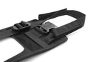 The mounting system is attached to the vehicle with minimal hand pressure and the tank bag can be quickly fastened to it. 
