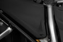 The two halves of the cover perfectly enclose the two side openings on the rear of the frame