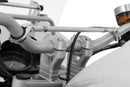 Silver-colored handlebar center strut for BMW made of aluminum