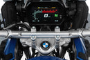 Silver-colored handlebar center strut for BMW made of aluminum