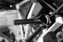 This foldable jack lever mounts on the left of the frame via a solid, fitted console