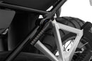This foldable jack lever mounts on the left of the frame via a solid, fitted console