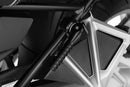 This foldable jack lever mounts on the left of the frame via a solid, fitted console