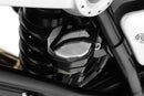 This black brake reservoir protector prevents the rear brake reservoir of the R 1200 GS from being accidentally kicked or falling out.