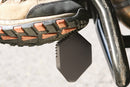 A BMW GS supported on the side stand can easily get bogged down.The Wunderlich sidestand enlarger eliminates this risk.