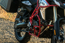 A BMW GS supported on the side stand can easily get bogged down.The Wunderlich sidestand enlarger eliminates this risk.