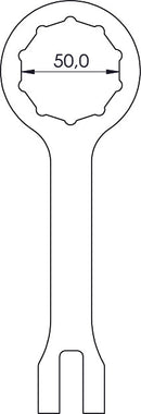 Crosspro - Fork Tool 50mm - Decagonal For Beta RR 2T 250, RR 2T 300-Black