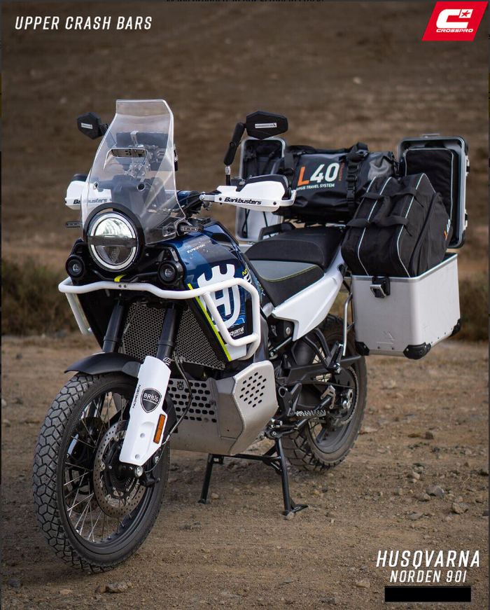 アナカラーマルル ツバ十郎 グラスパーパーツ、黒単ゼナーク付き Crosspro - Aluminum Trail Upper Crash Bar For Husqvarna Norden 901 202