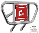 Crosspro - Front Bumper CR01 For Yamaha YFM 700 Raptor-Polish Tubo / Red Plate