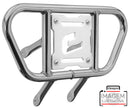 Crosspro - Front Bumper CR01 For Kawasaki KFX 450R-Polish Tubo / White Plate