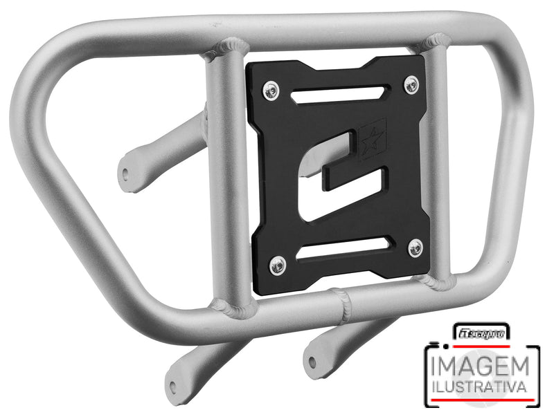 Crosspro - Front Bumper CR02 For Yamaha YFM 660 Raptor-Ice Polish Tube / Black Plate