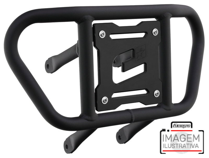 Crosspro - Front Bumper CR02 For Yamaha YFM 660 Raptor-Textured Black Tube / Black Plate