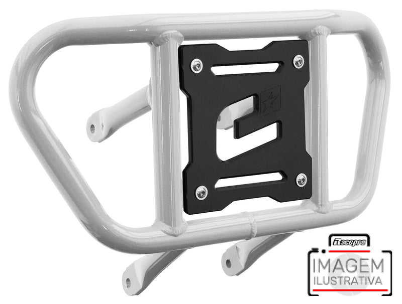 Crosspro - Front Bumper CR02 For Yamaha YFM 660 Raptor-White Tube / Black Plate