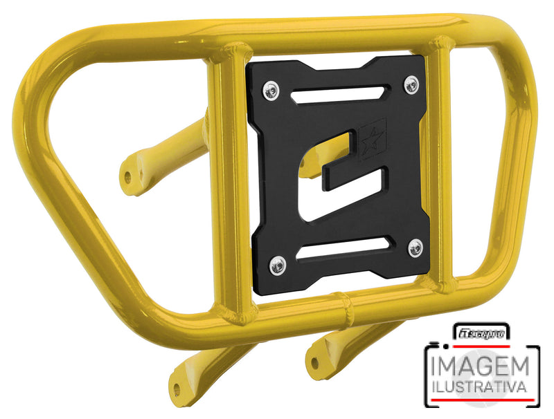 Crosspro - Front Bumper CR02 For Yamaha YFM 660 Raptor-Yellow Tube / Black Plate