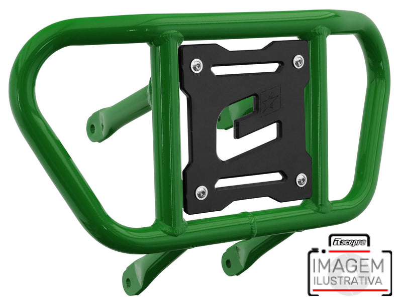 Crosspro - Front Bumper CR02 For Yamaha YFM 660 Raptor-Green Tube / Black Plate