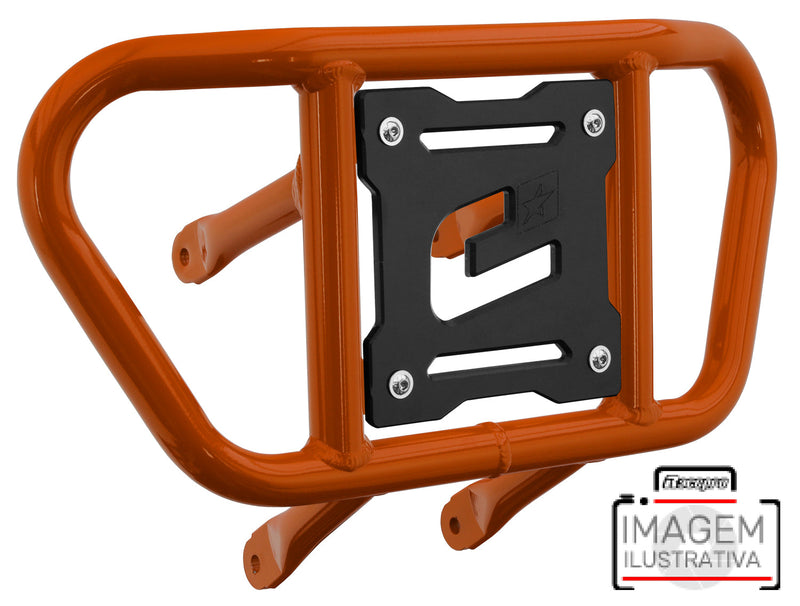 Crosspro - Front Bumper CR02 For Yamaha YFM 660 Raptor-Orange Tube / Black Plate