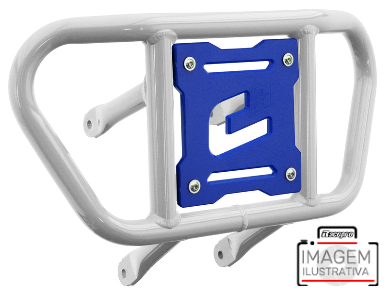 Crosspro - Front Bumper CR02 For Yamaha YFM 660 Raptor-White Tube / Blue Plate