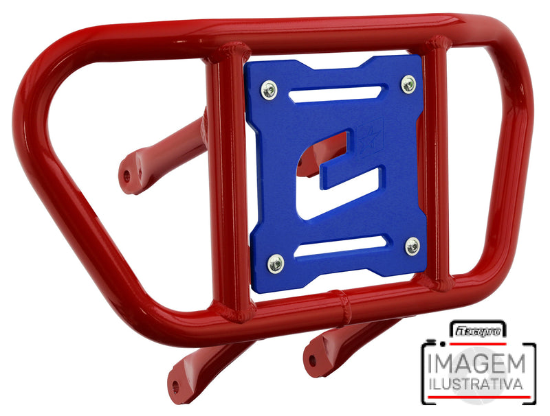 Crosspro - Front Bumper CR02 For Yamaha YFM 660 Raptor-Red Tube / Blue Plate