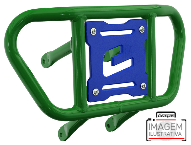 Crosspro - Front Bumper CR02 For Yamaha YFM 660 Raptor-Green Tube / Blue Plate