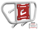 Crosspro - Front Bumper CR02 For Yamaha YFM 660 Raptor-White Tube / Red Plate