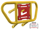 Crosspro - Front Bumper CR02 For Yamaha YFM 660 Raptor-Yellow Tube / Red Plate