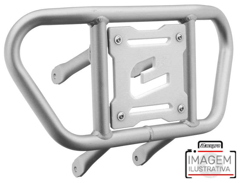Crosspro - Front Bumper CR02 For Yamaha YFM 660 Raptor-Ice Polish Tube / White Plate