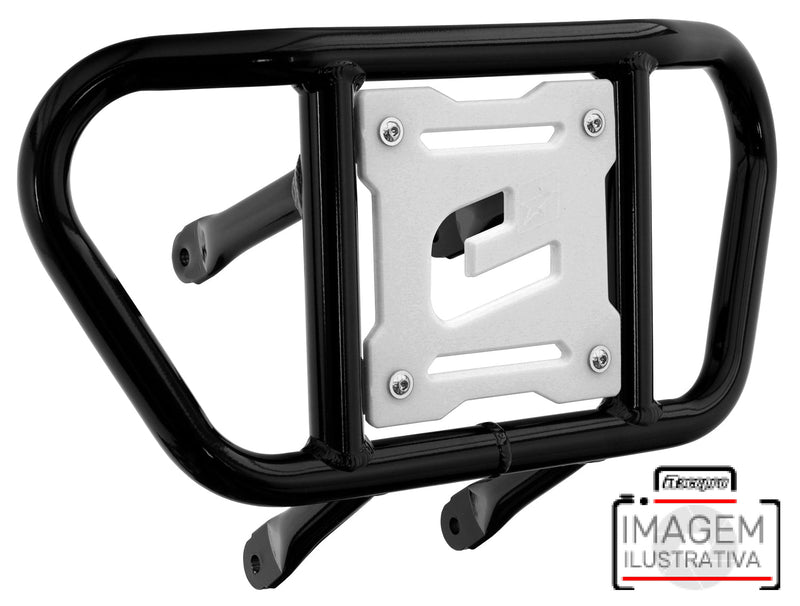 Crosspro - Front Bumper CR02 For Yamaha YFM 660 Raptor-Black Tube / White Plate