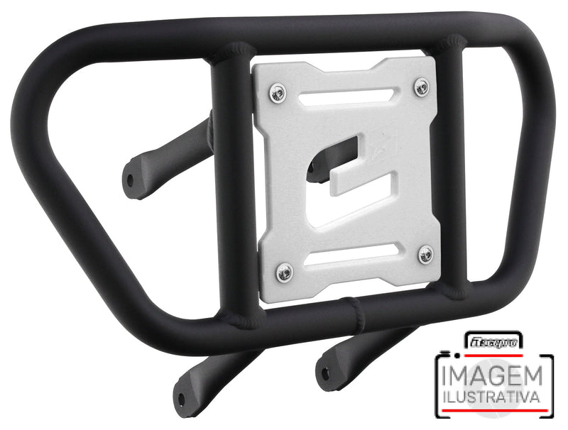 Crosspro - Front Bumper CR02 For Yamaha YFM 660 Raptor-Textured Black Tube / White Plate