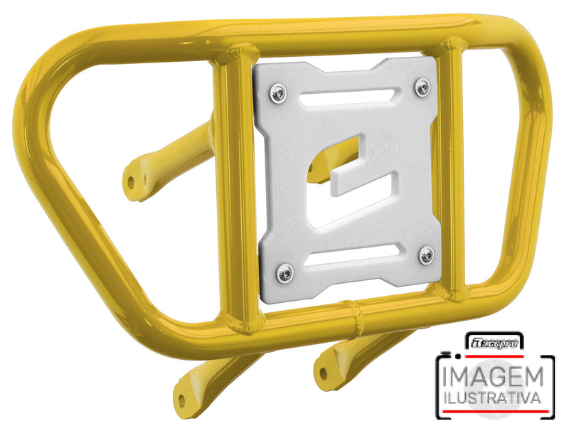 Crosspro - Front Bumper CR02 For Yamaha YFM 660 Raptor-Yellow Tube / White Plate