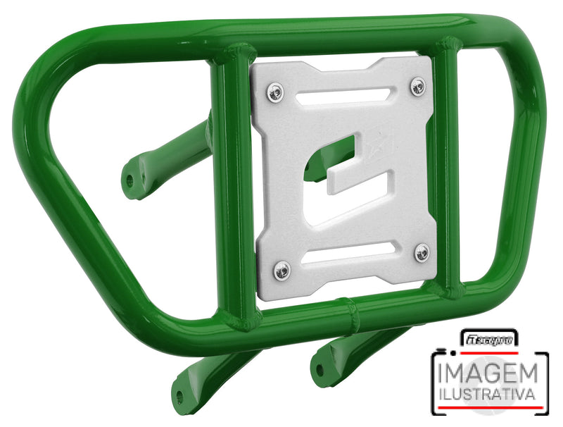 Crosspro - Front Bumper CR02 For Yamaha YFM 660 Raptor-Green Tube / White Plate