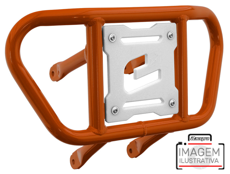Crosspro - Front Bumper CR02 For Yamaha YFM 660 Raptor-Orange Tube / White Plate