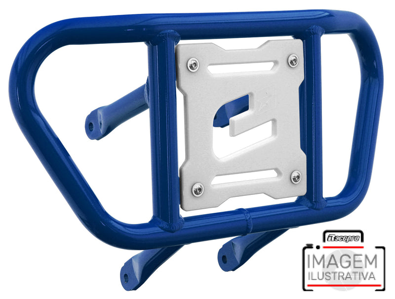 Crosspro - Front Bumper CR02 For Yamaha YFM 660 Raptor-Blue Tube / White Plate