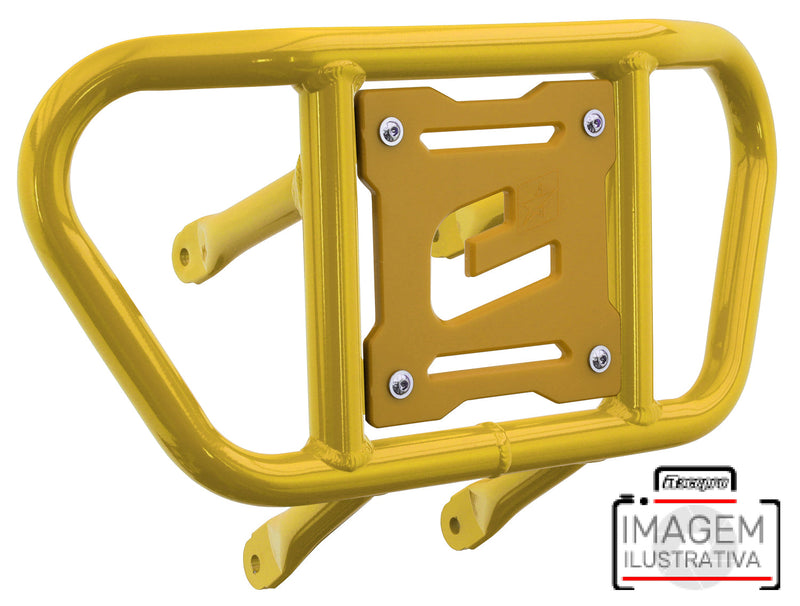 Crosspro - Front Bumper CR02 For Yamaha YFM 660 Raptor-Yellow Tube / Yellow Plate