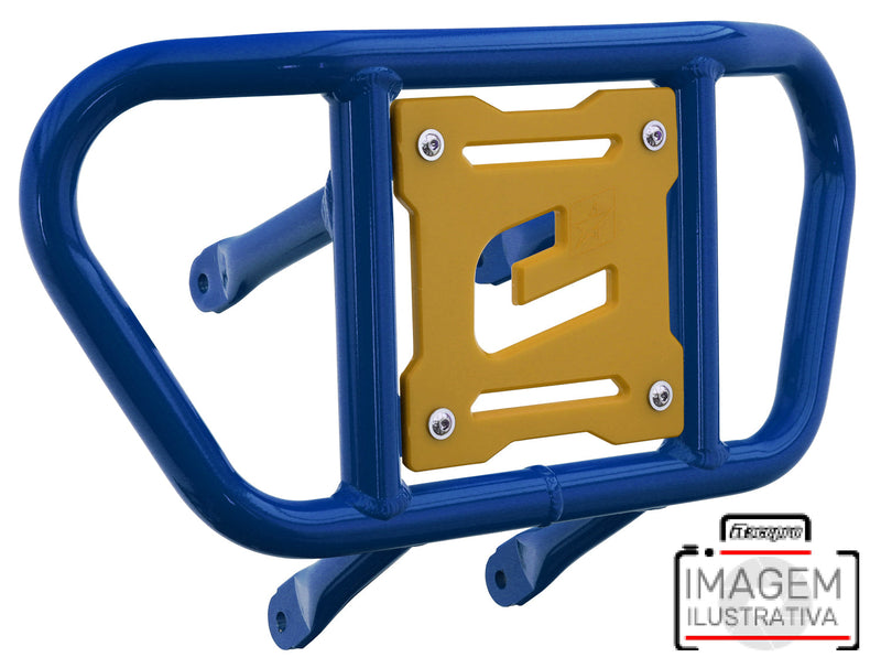 Crosspro - Front Bumper CR02 For Yamaha YFM 660 Raptor-Blue Tube / Yellow Plate