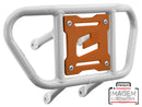 Crosspro - Front Bumper CR02 For Yamaha YFM 700 Raptor-White Tube / Orange Plate