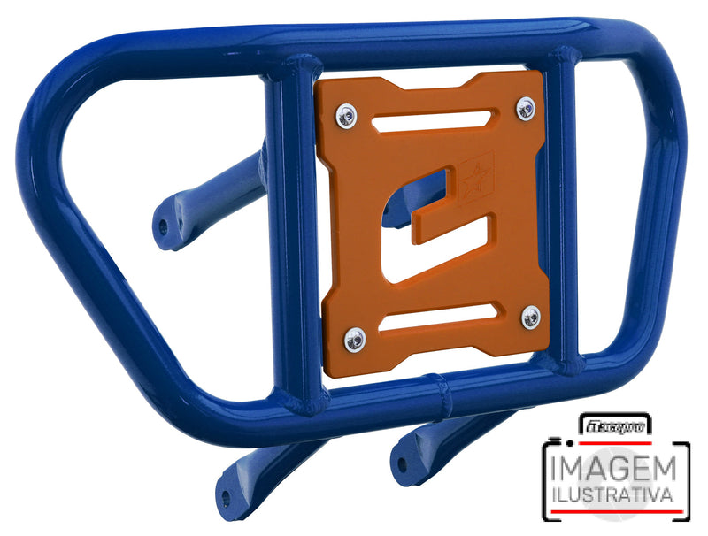 Crosspro - Front Bumper CR02 For Yamaha YFM 660 Raptor-Blue Tube / Orange Plate