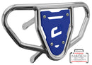 Crosspro - Front Bumper CR03 For Yamaha YFZ 450-Polish Tubo / Blue Plate