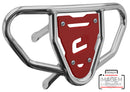 Crosspro - Front Bumper CR03 For Yamaha YFZ 450-Polish Tubo / Red Plate