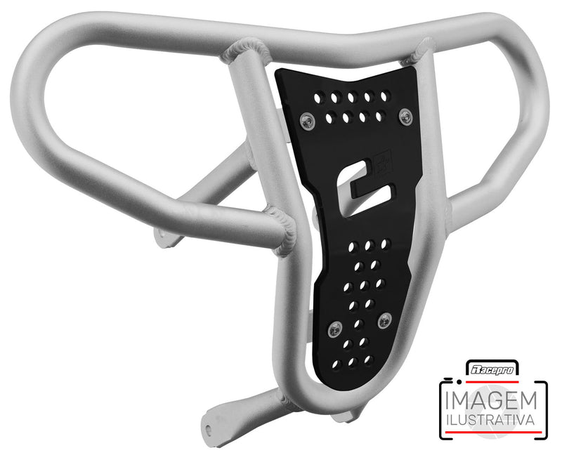 Crosspro - Front Bumper CR04 For Yamaha YFZ 450-Ice Polish Tube / Black Plate