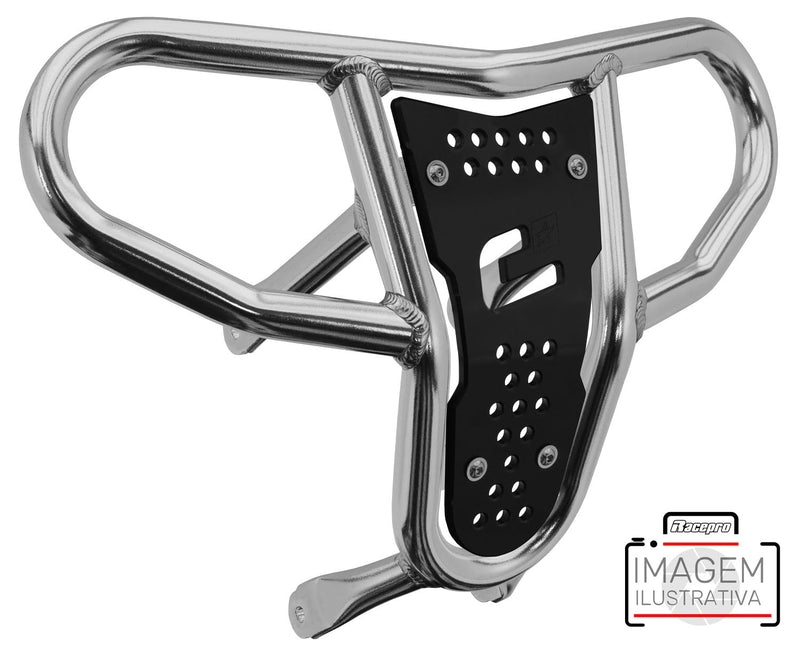 Crosspro - Front Bumper CR04 For Yamaha YFZ 450-Polish Tubo / Black Plate