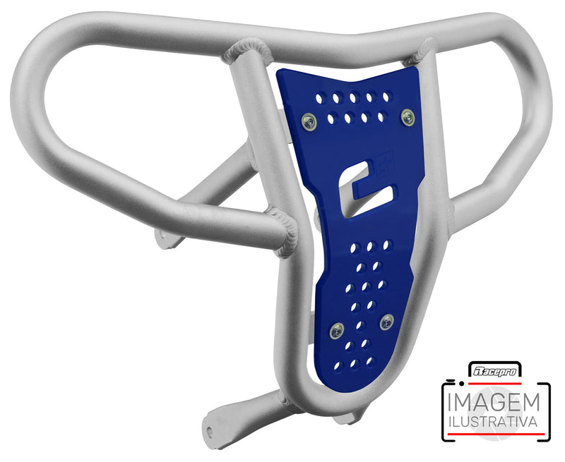 Crosspro - Front Bumper CR04 For Yamaha YFZ 450-Ice Polish Tube / Blue Plate