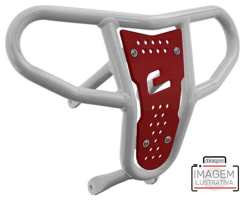 Crosspro - Front Bumper CR04 For Yamaha YFZ 450-White Tube / Red Plate