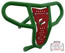 Crosspro - Front Bumper CR04 For Arctic Cat 400 DVX, Honda TRX 400, TRX 450, Honda TRX 400, Kawasaki KFX 400, Suzuki LT-Z 400-Green Tube / Red Plate