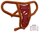 Crosspro - Front Bumper CR04 For Arctic Cat 400 DVX, Honda TRX 400, TRX 450, Honda TRX 400, Kawasaki KFX 400, Suzuki LT-Z 400-Orange Tube / Red Plate