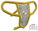 Crosspro - Front Bumper CR04 For Arctic Cat 400 DVX, Honda TRX 400, TRX 450, Honda TRX 400, Kawasaki KFX 400, Suzuki LT-Z 400-Yellow Tube / White Plate