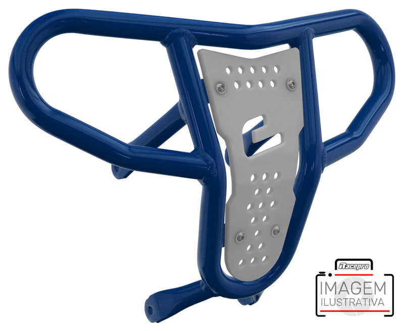 Crosspro - Front Bumper CR04 For Yamaha YFZ 450-Blue Tube / White Plate