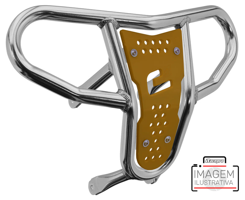 Crosspro - Front Bumper CR04 For Yamaha YFZ 450-Polish Tubo / Yellow Plate
