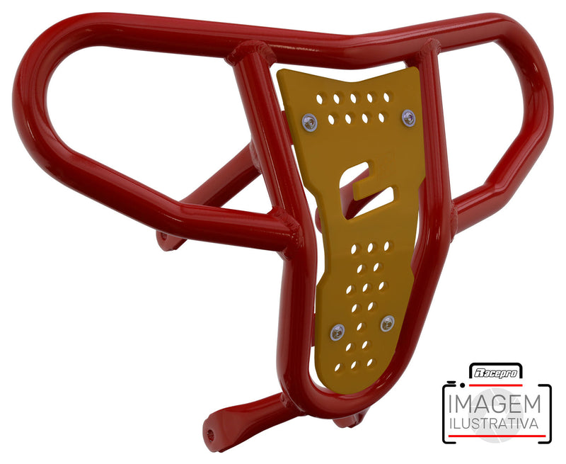 Crosspro - Front Bumper CR04 For Yamaha YFZ 450-Red Tube / Yellow Plate